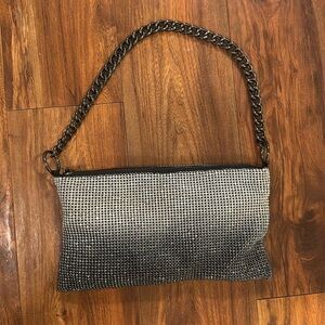 Chain mesh purse, hombre silver to black.